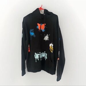 Eighty Eight Black Hoodie with Vibrant Graphics